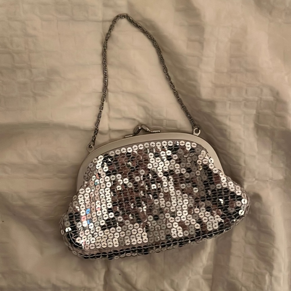 Silver sequin bag